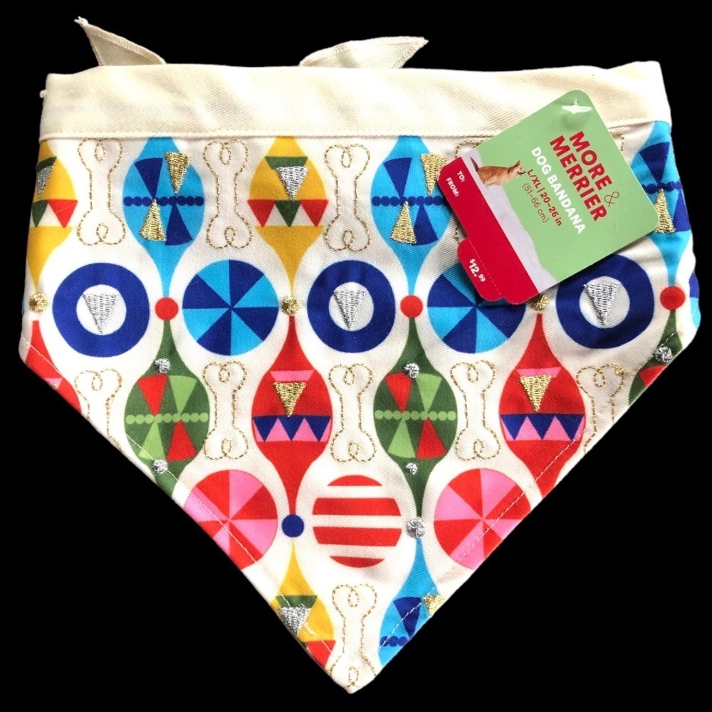 NWT Holiday ornament bandana scarf dog S/M